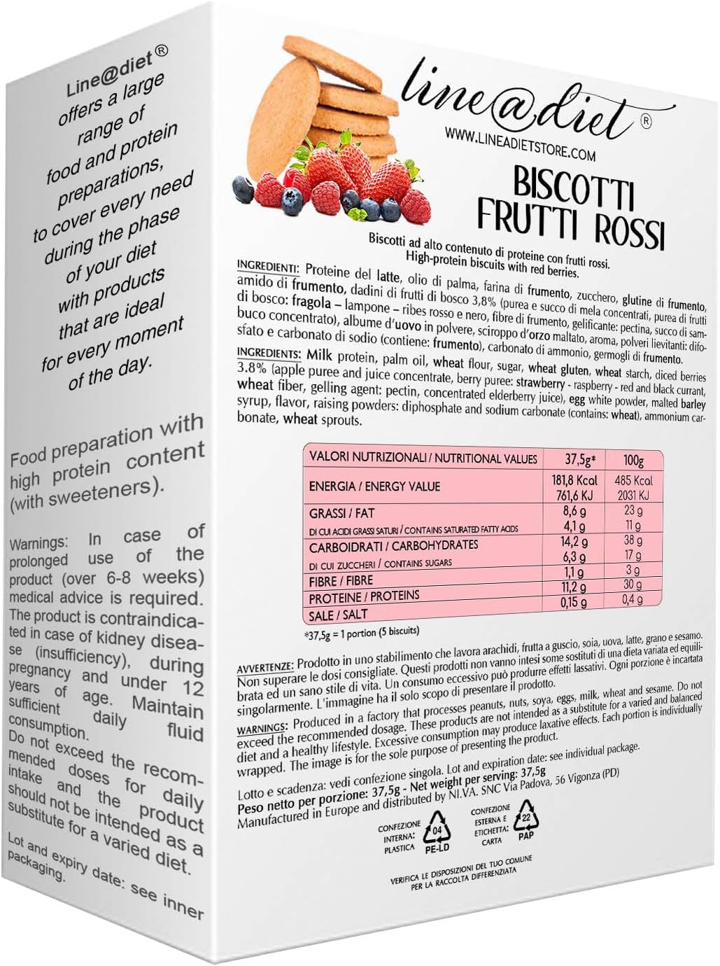 Biscotti Proteici ai Frutti Rossi (7 porzioni)