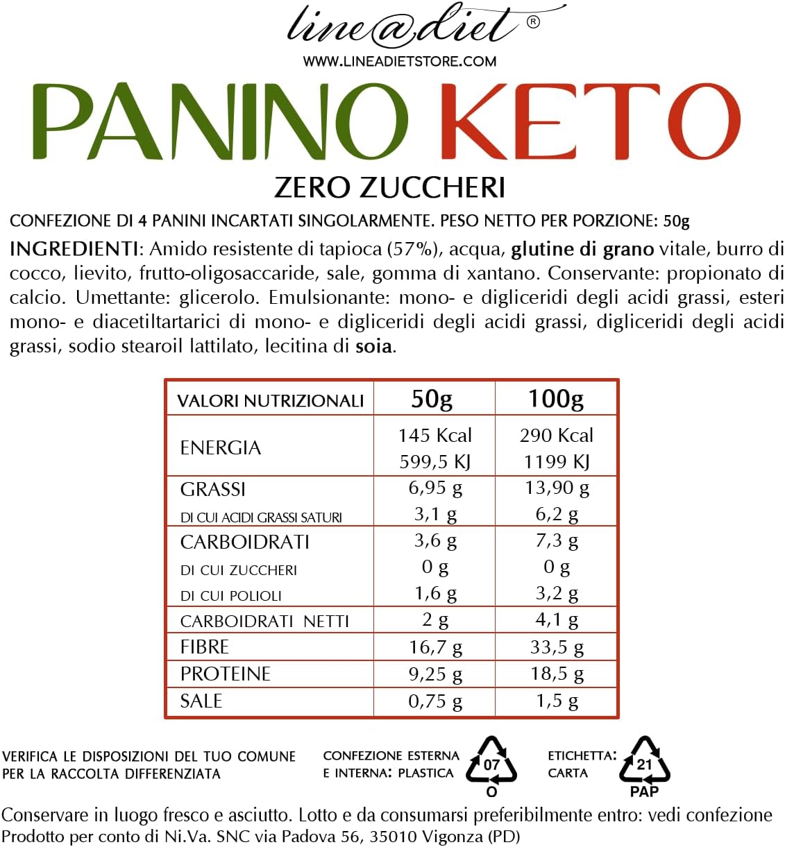 KETO Panino Bianco (4 panini)