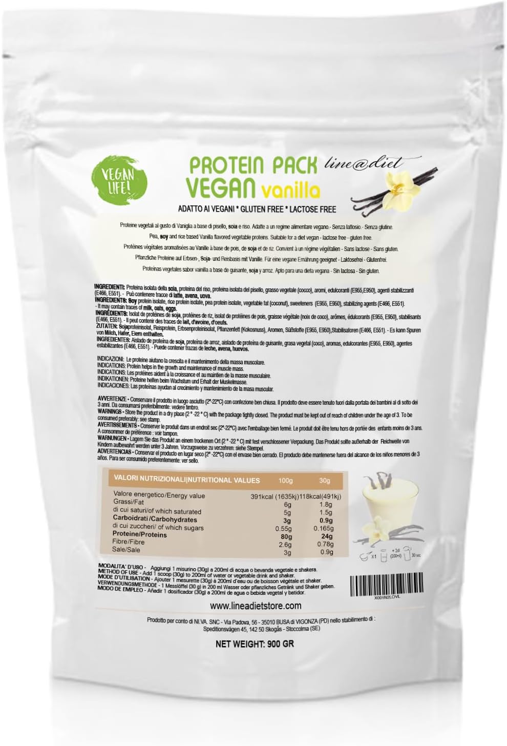 Protein Pack Vegan alla Vaniglia 900g