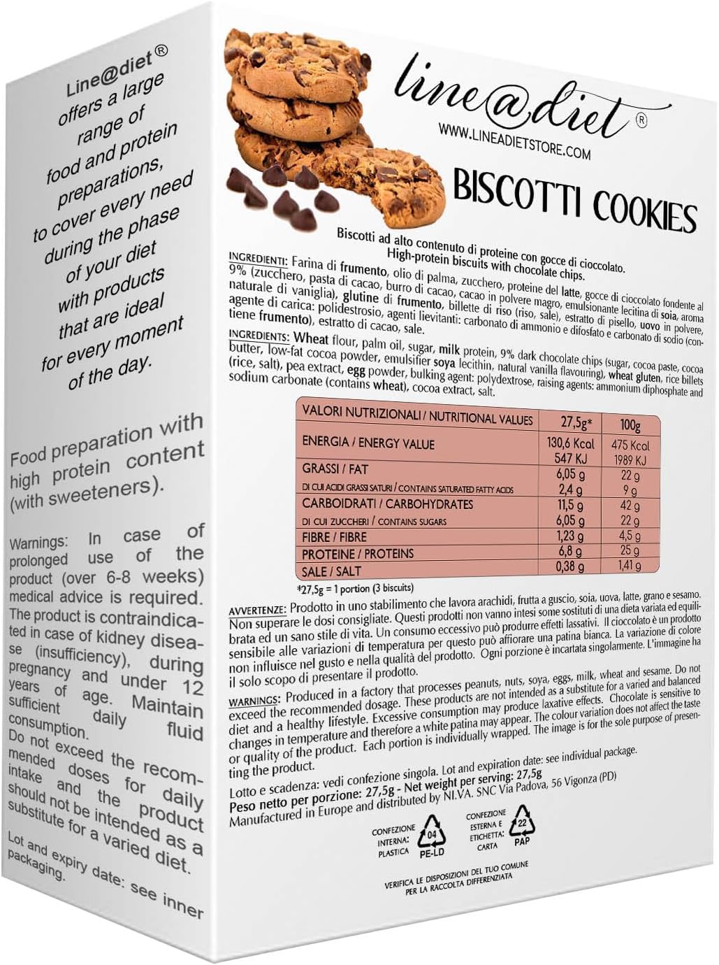 Biscotti Proteici con Gocce di Cioccolato (7 porzioni)