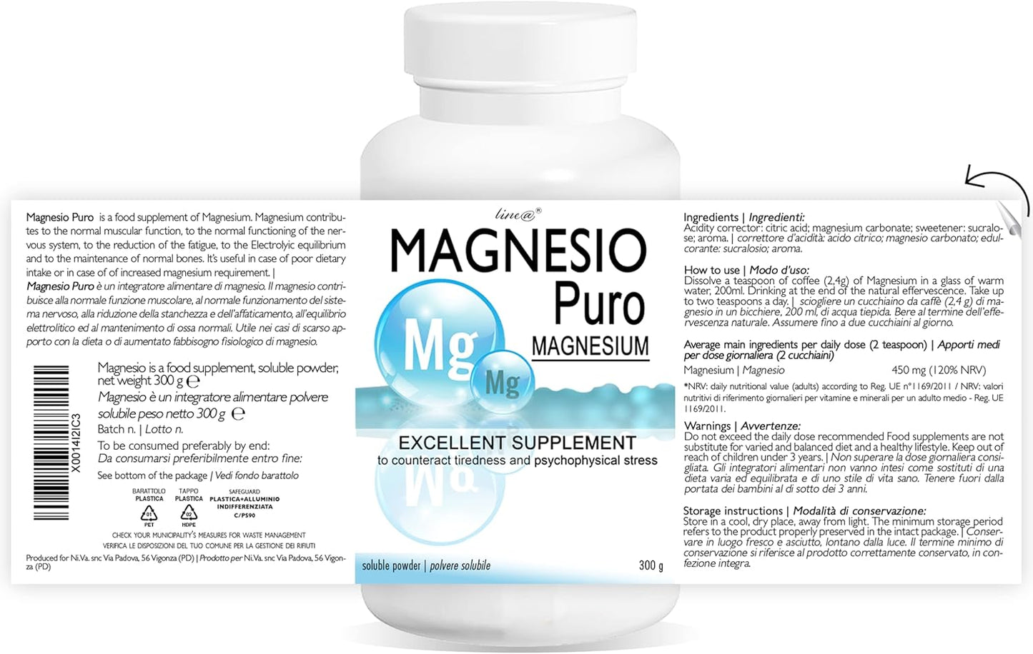 MAGNESIO Puro all'Arancia 300g