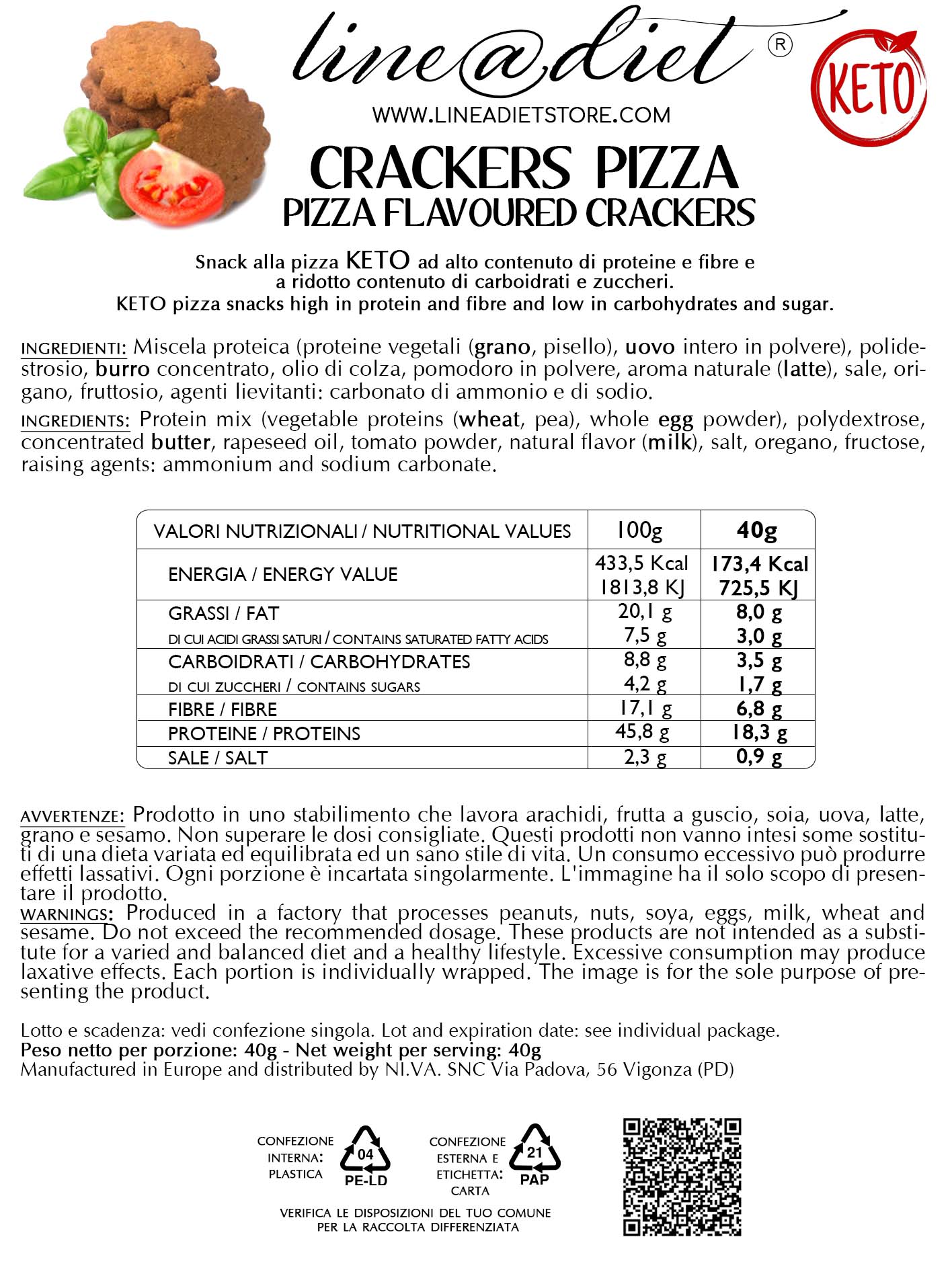 Snack iperproteici alla Pizza (5 confezioni)