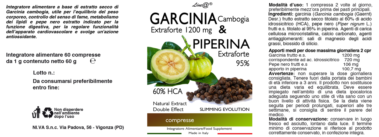 GARCINIA CAMBOGIA & PIPERINA (60 compresse)