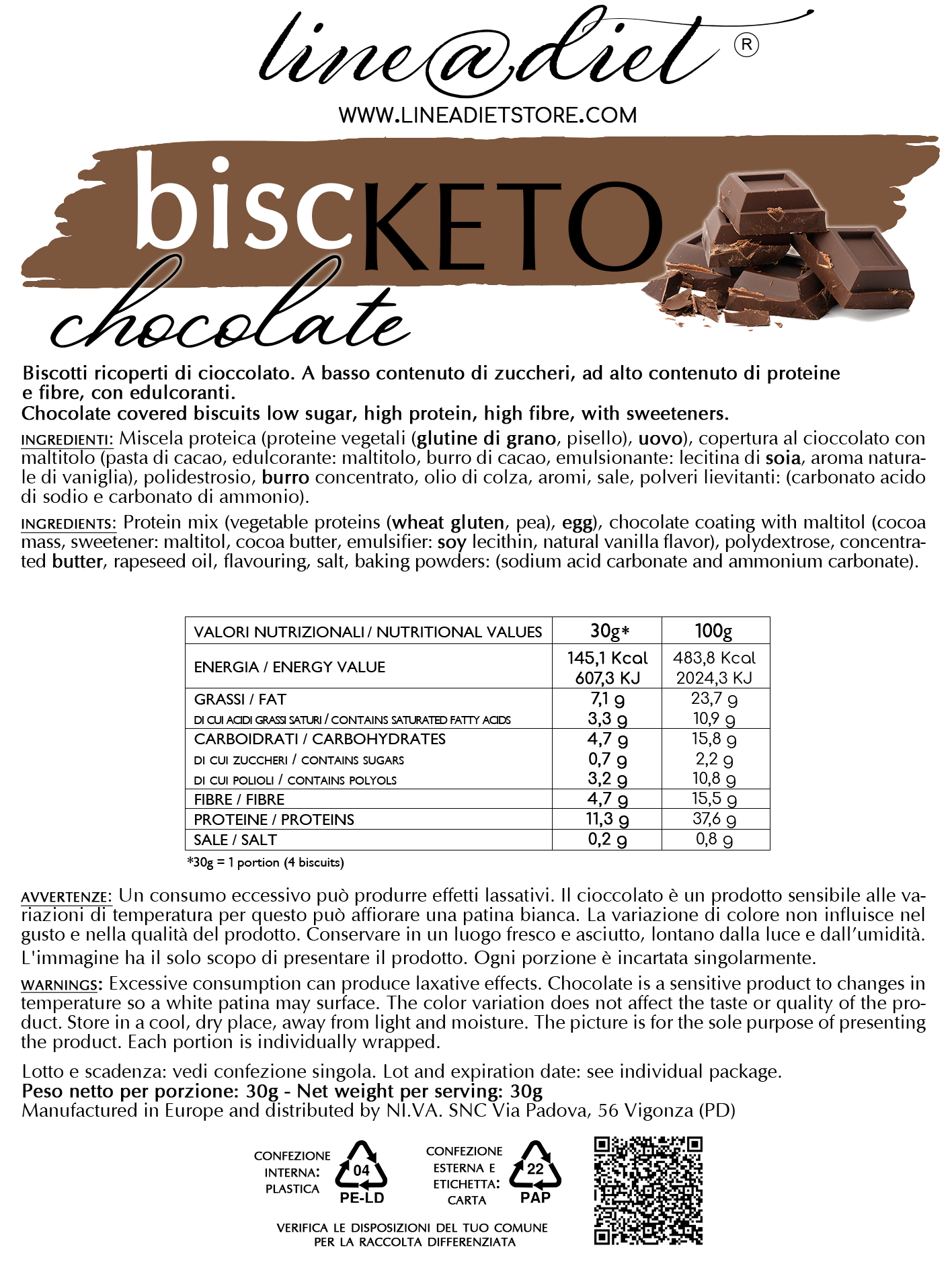 Biscotti Biscketo al Cioccolato (7 monoporzioni)