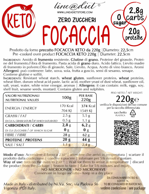 3 x KETO FOCACCIA 220g