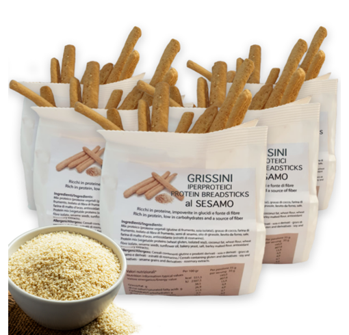 Grissini KETO Iperproteici al Sesamo (5 confezioni)