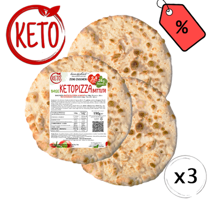 3 X BASE PIZZA KETO BATTUTA 190g