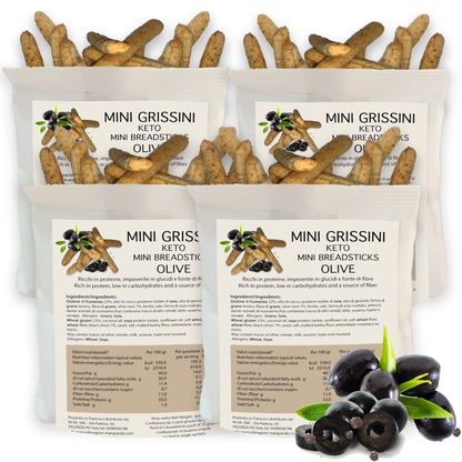 Mini Grissini KETO gusto Olive (4 confezioni)
