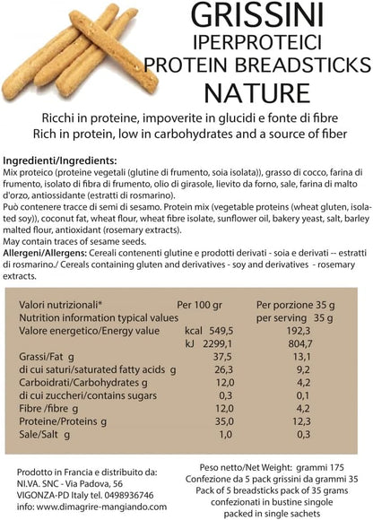 Grissini KETO Iperproteici Nature (5 confezioni)