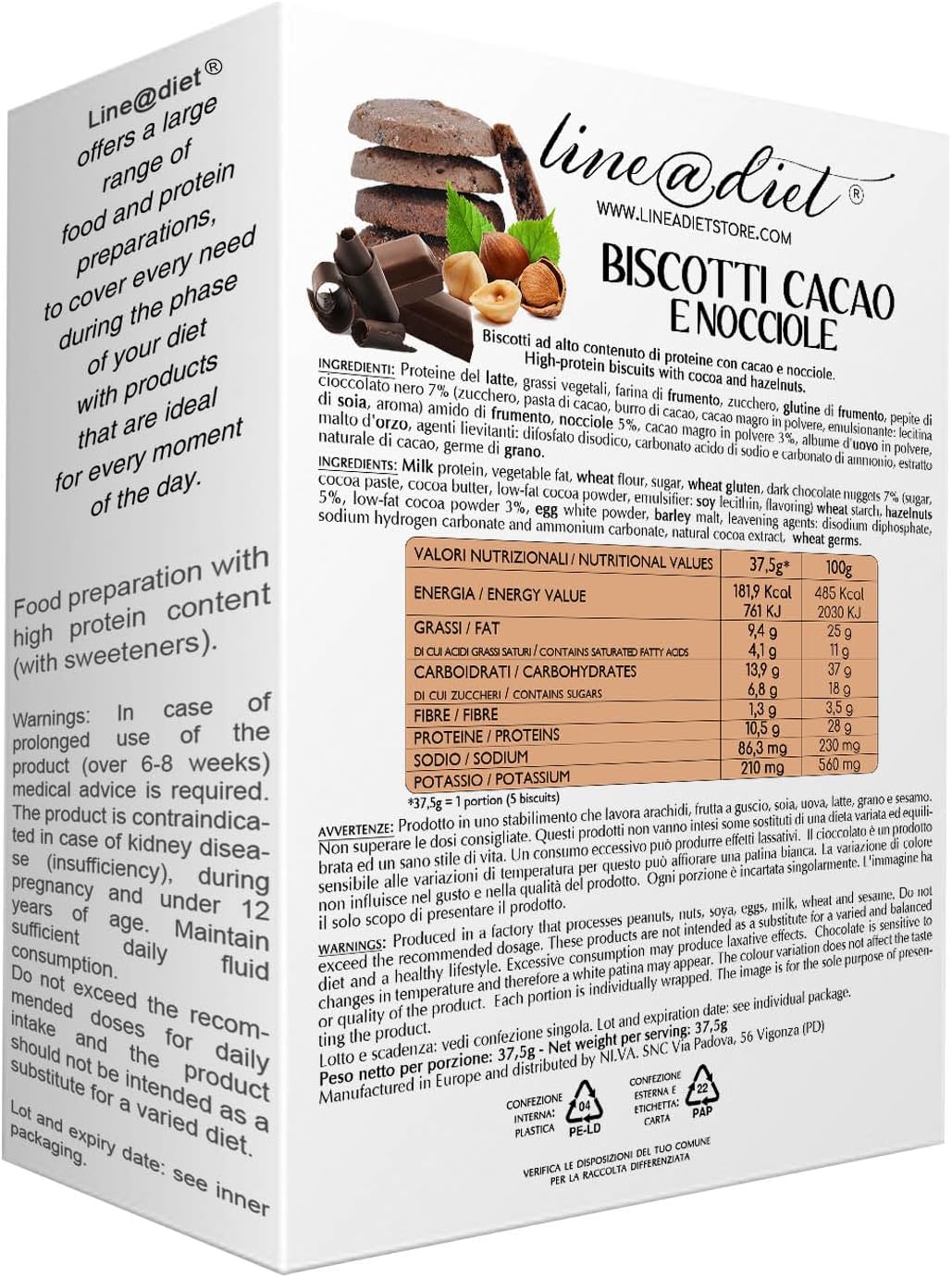 Biscotti Proteici al Cacao e Nocciole (7 porzioni)