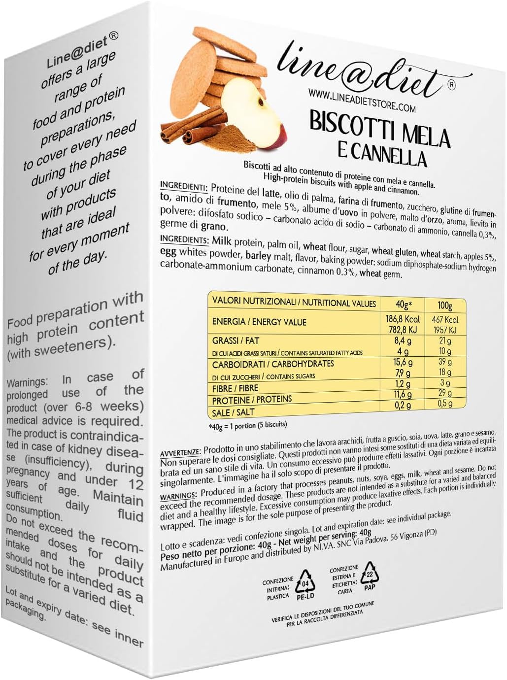 Biscotti Proteici alla Mela e Cannella (7 porzioni)