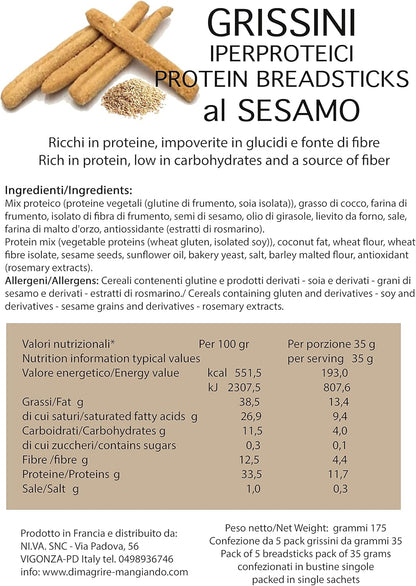 Grissini KETO Iperproteici al Sesamo (5 confezioni)