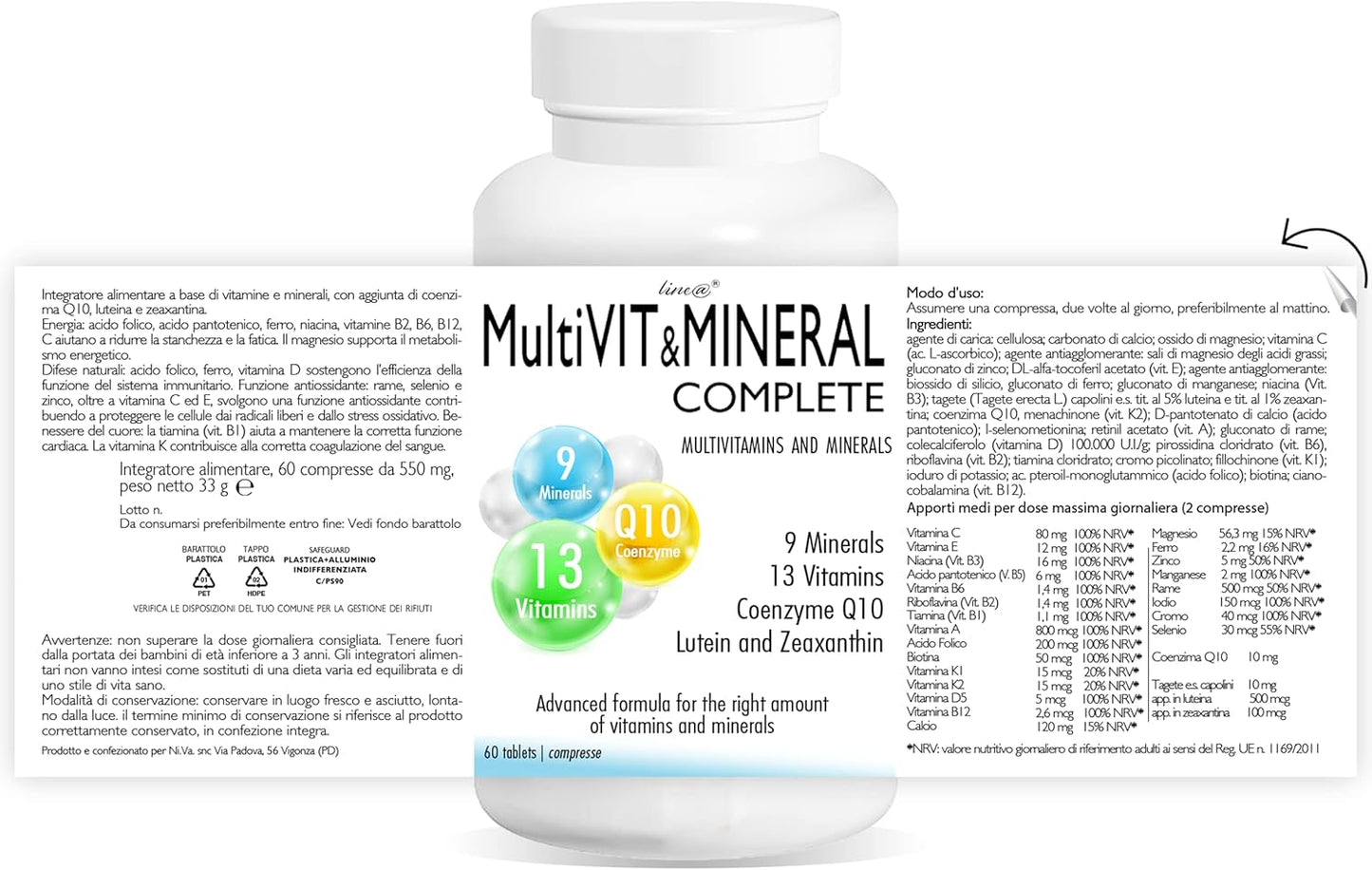Multivitaminico MultiVIT&MINERAL (60 compresse)