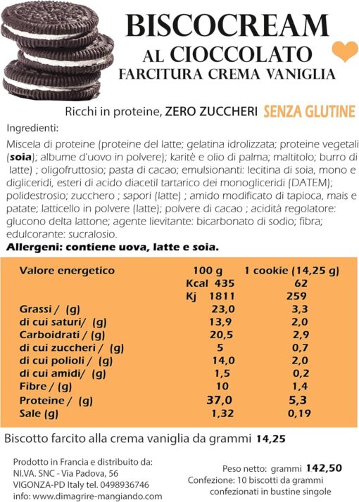 Biscocream Senza Glutine (10 biscotti)