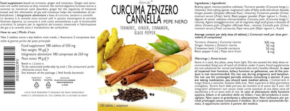 CURCUMA ZENZERO CANNELLA PEPE NERO (180 compresse)