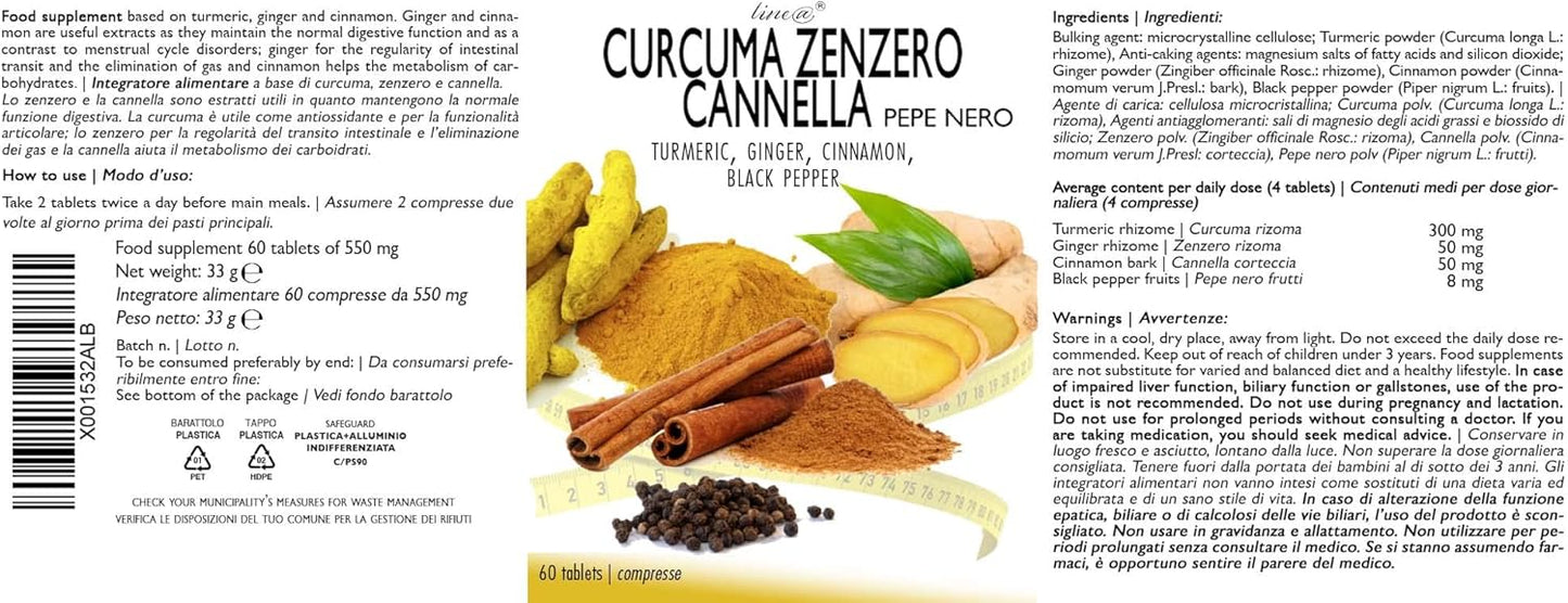 CURCUMA ZENZERO CANNELLA PEPE NERO (60 compresse)