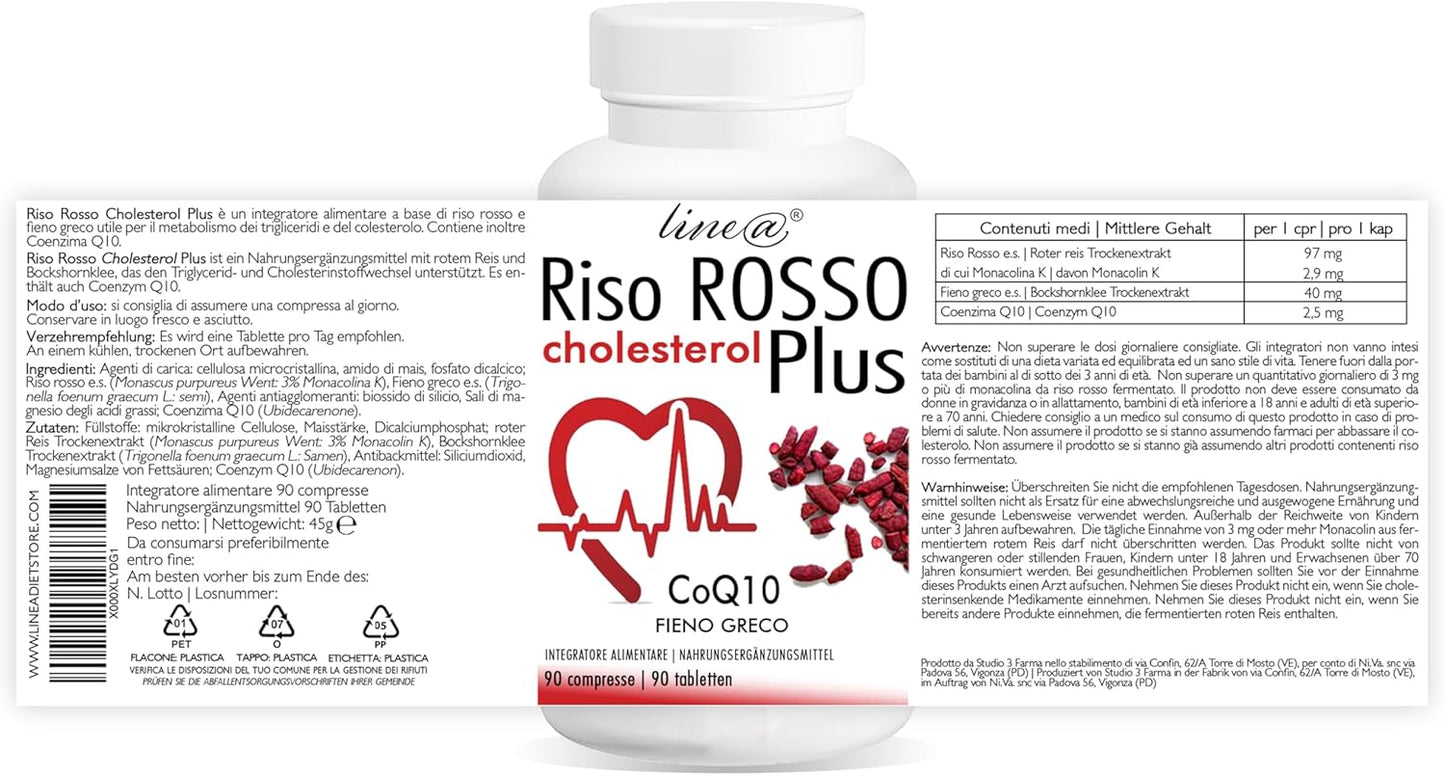 RISO ROSSO Plus + CoQ10 + Fieno Greco (90 compresse)