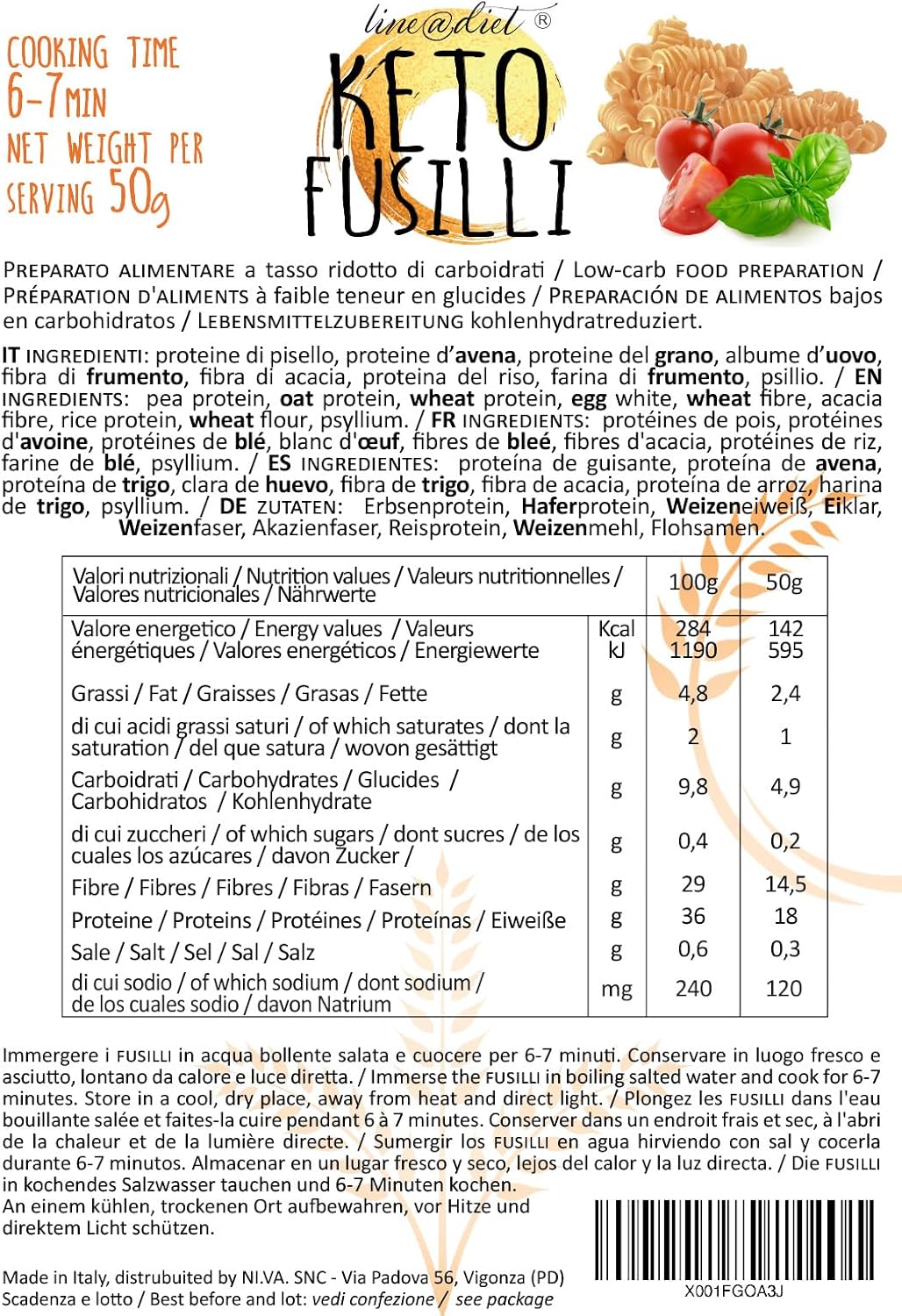Fusilli Keto (7 porzioni)