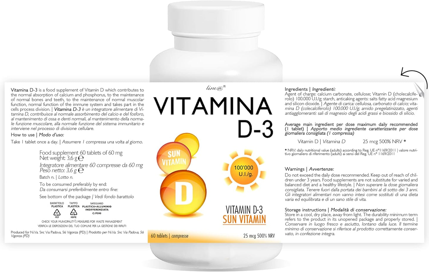 Vitamina D3 (60 compresse)