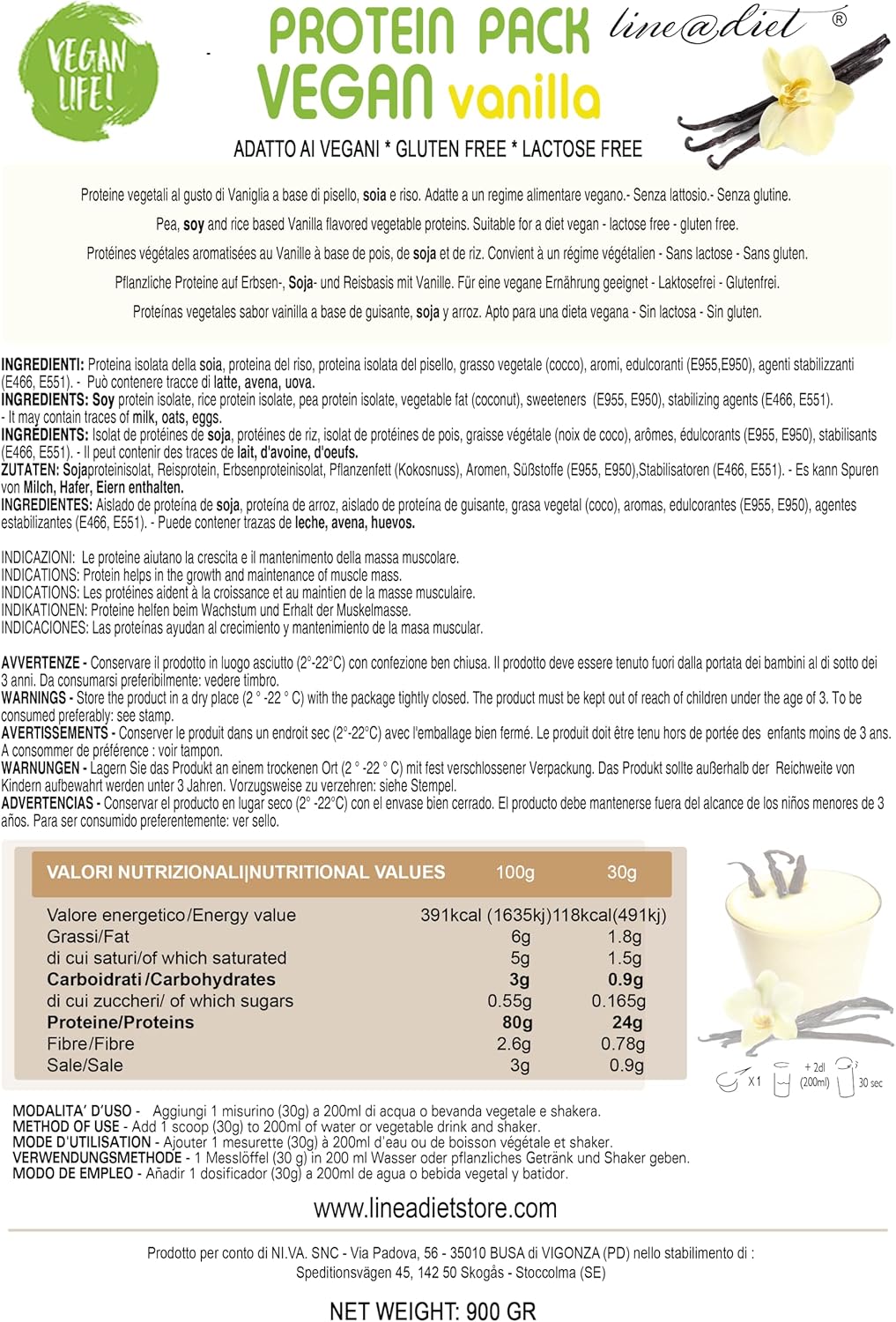 Protein Pack Vegan alla Vaniglia 900g