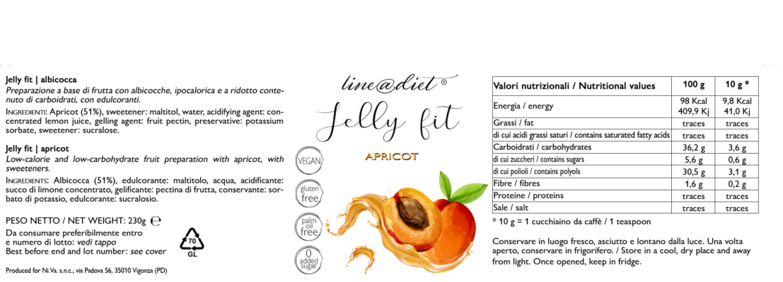 Marmellata Jelly Fit 51% all'Albicocca
