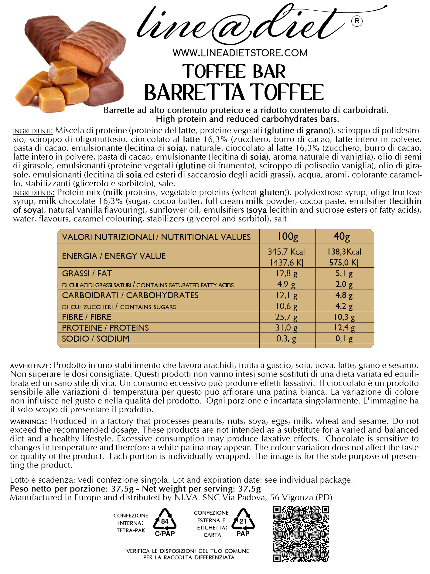 Barretta Proteica al Toffee (7 barrette)