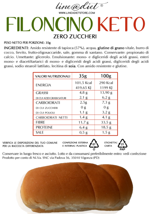 KETO Filoncino Bianco (4 filoncini)