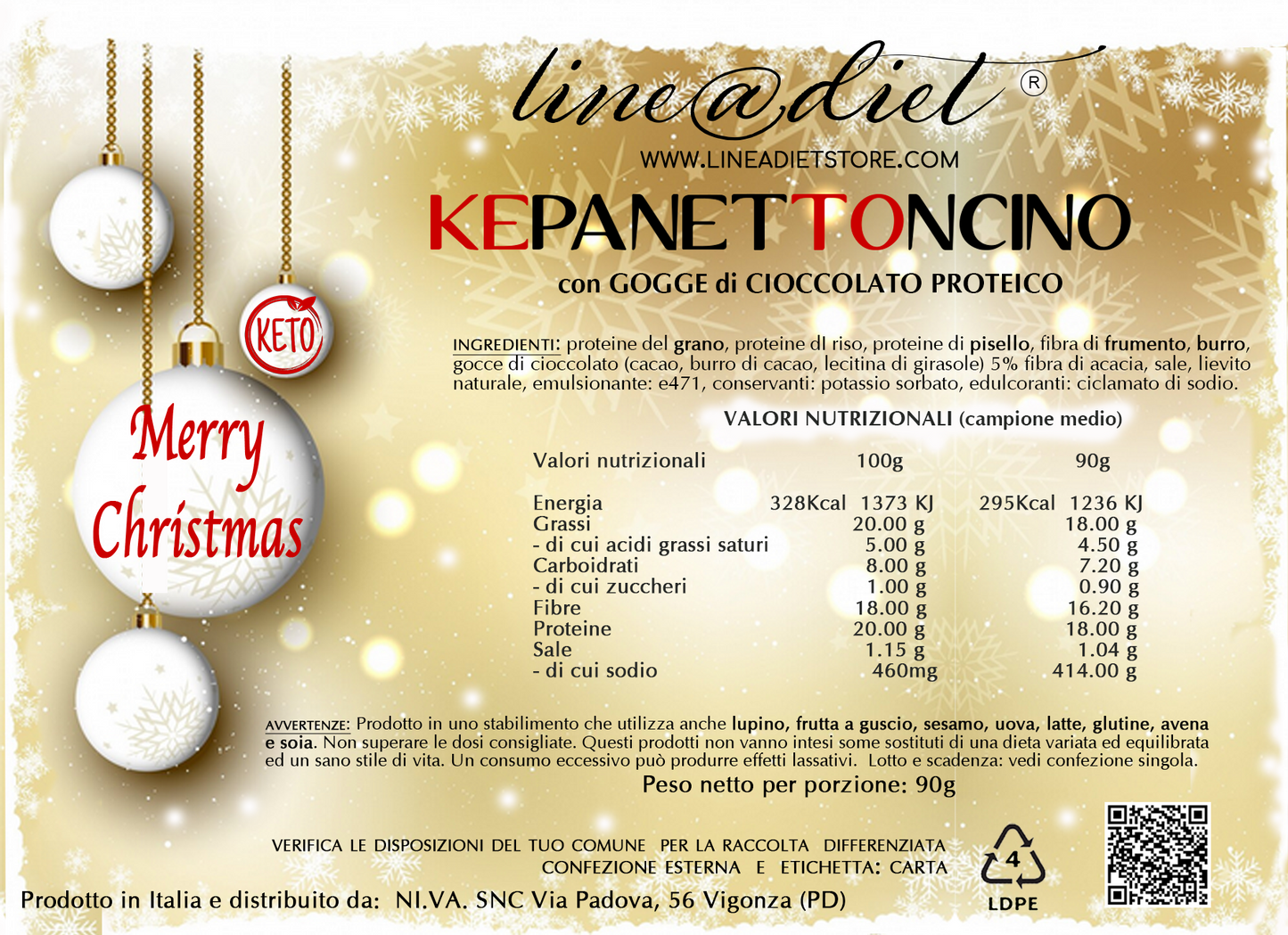 PANETTONCINO KETO CON GOCCE DI CIOCCOLATO 90g