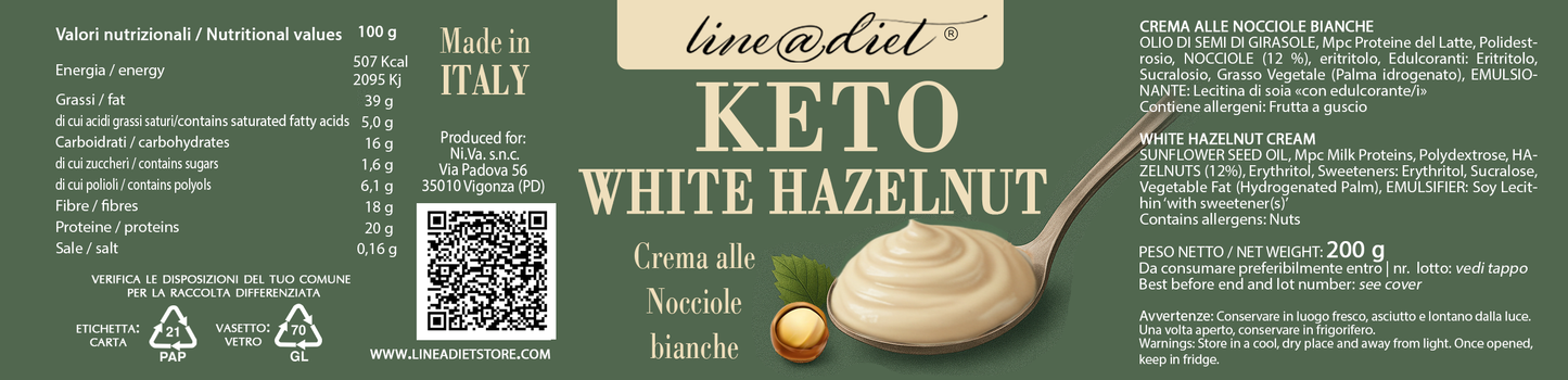 KETO Crema Spalmabile alla Nocciola Bianca