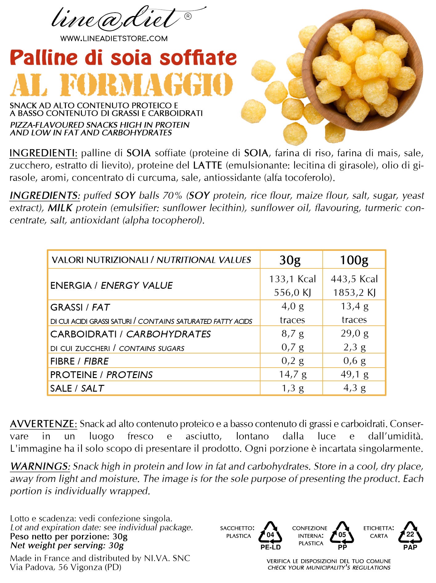 Palline di Soia al Formaggio (5 confezioni)