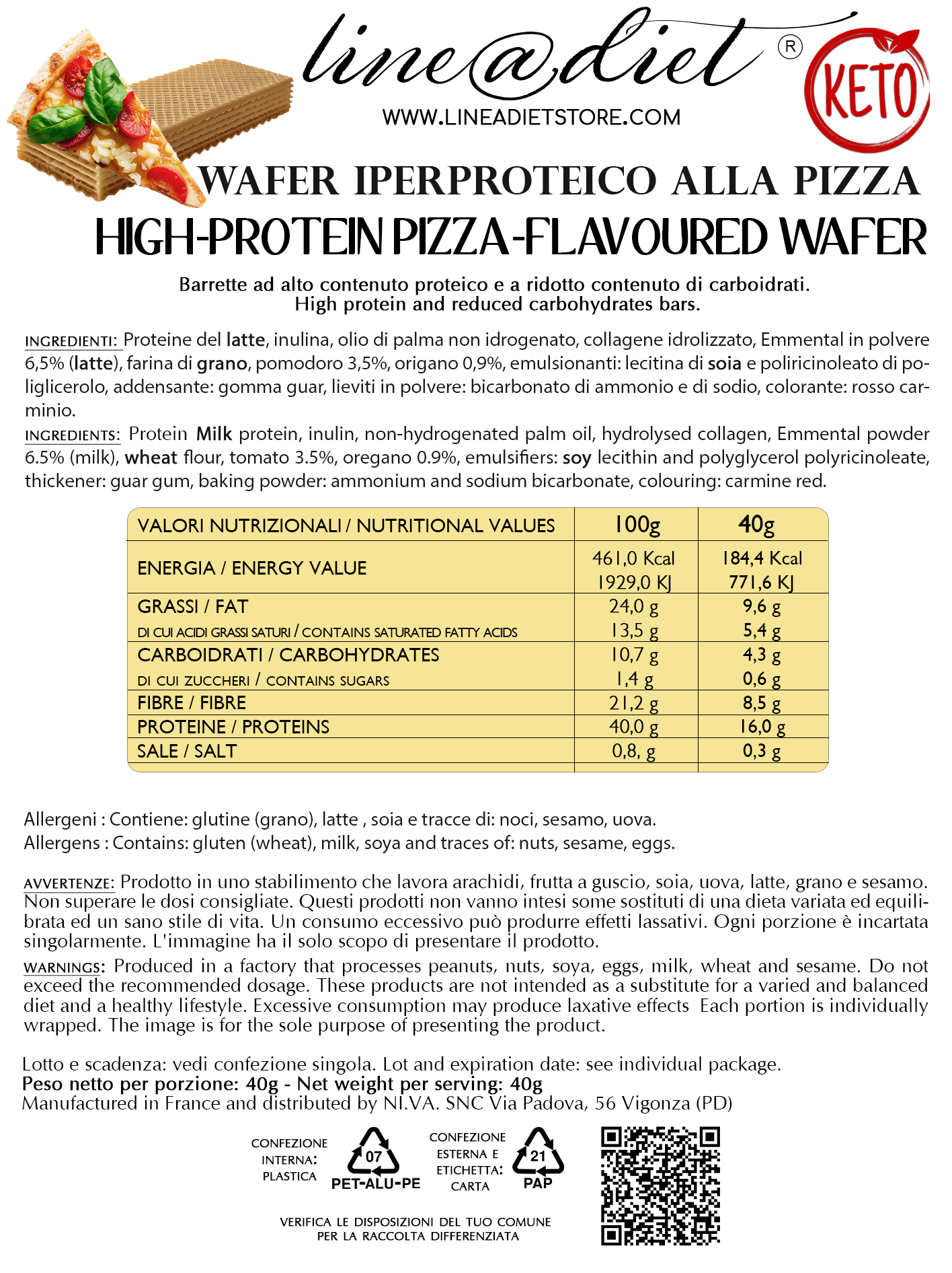 Wafer Proteico alla Pizza (5 wafer)