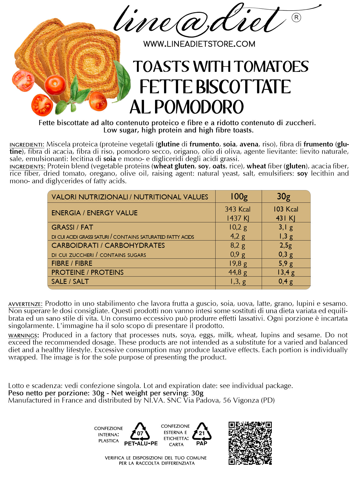 Fette Biscottate al Pomodoro (2 confezioni da 3)