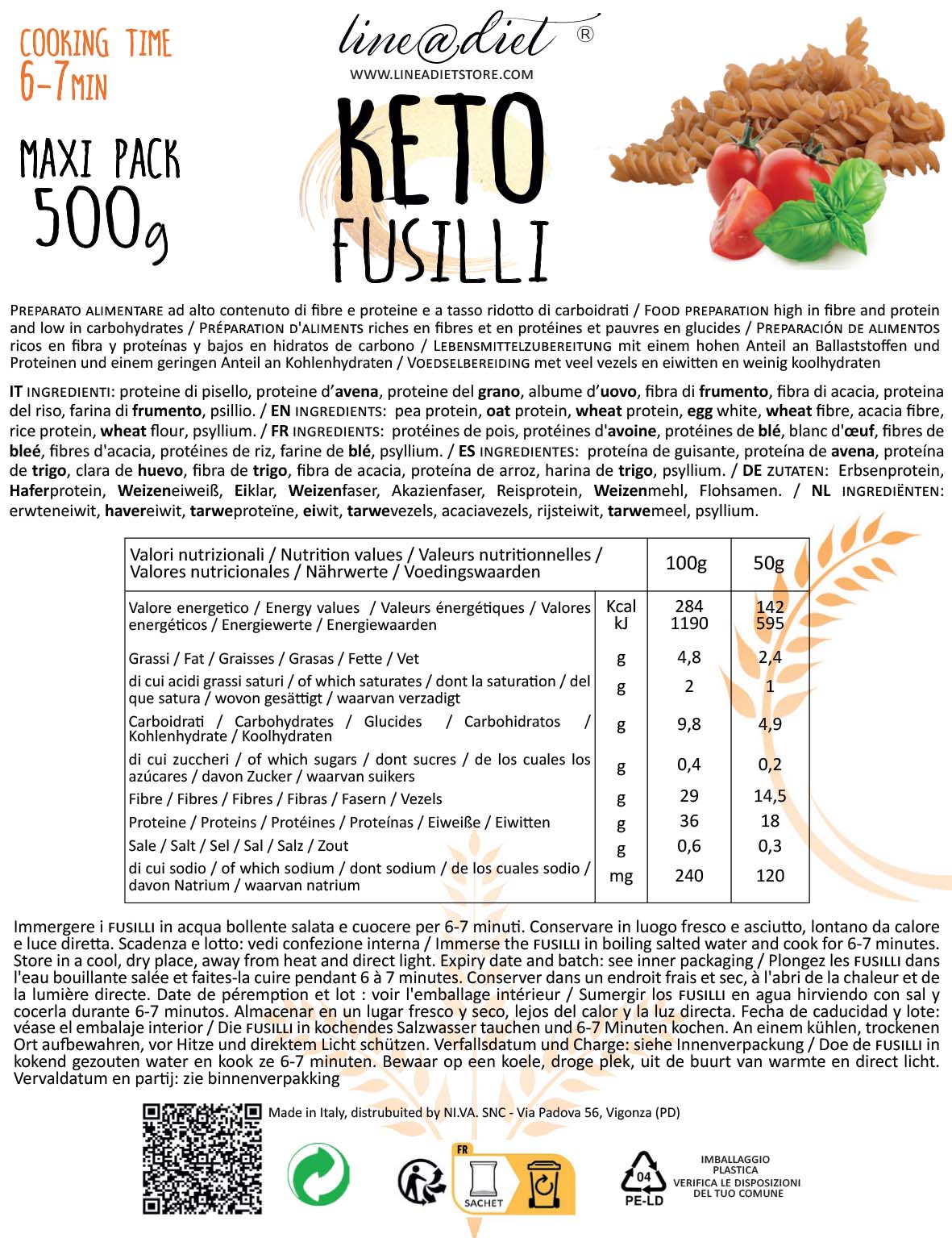 Fusilli Keto 500g
