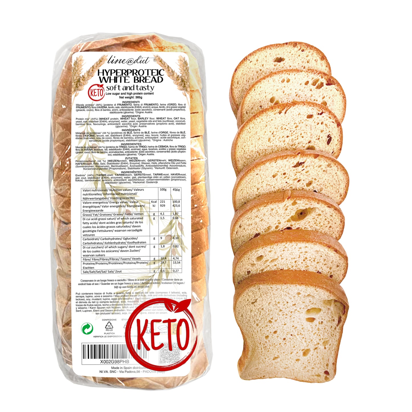 Pane Bauletto BIANCO KETO 365g