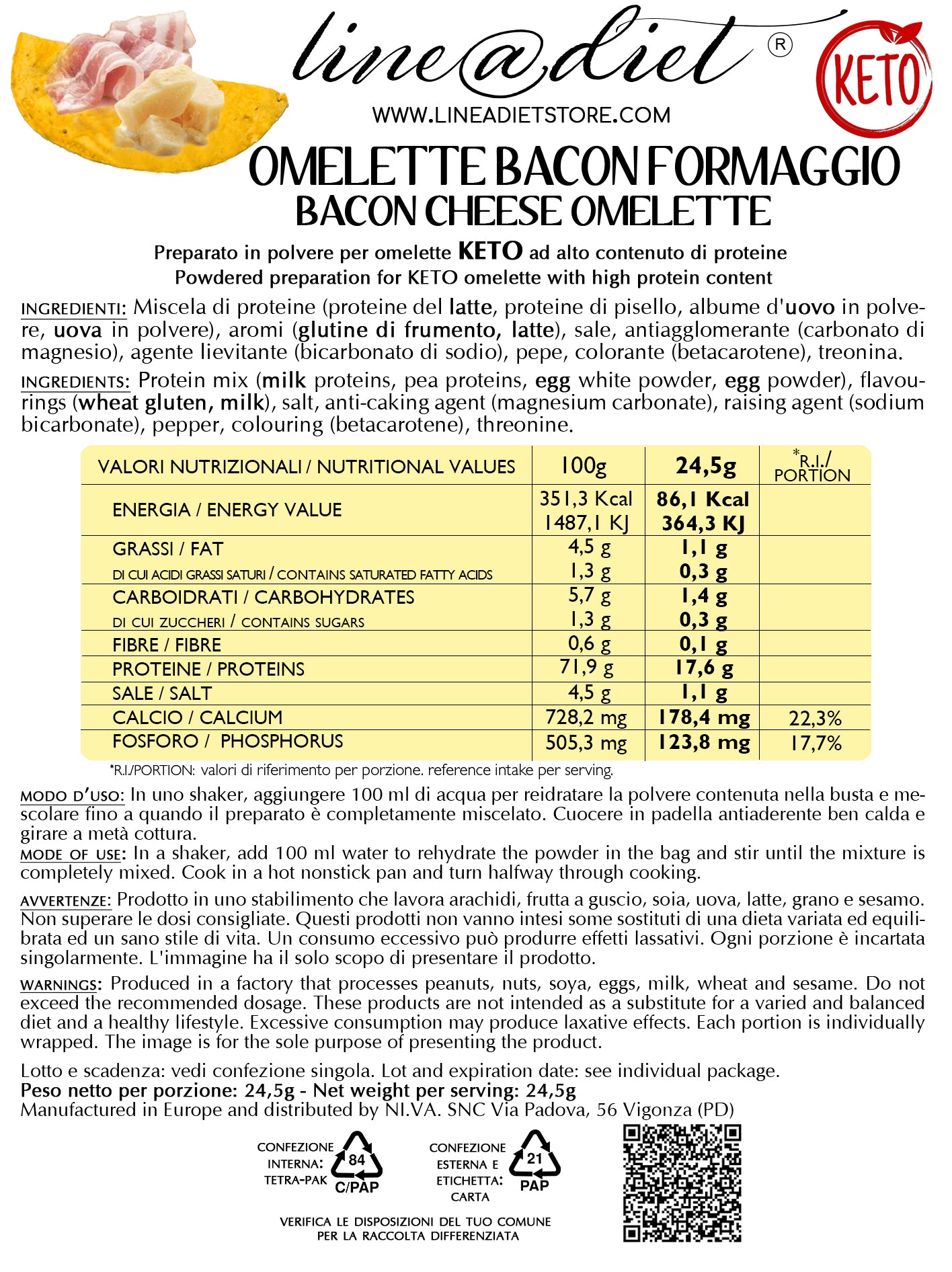 Omelette al Bacon e Formaggio