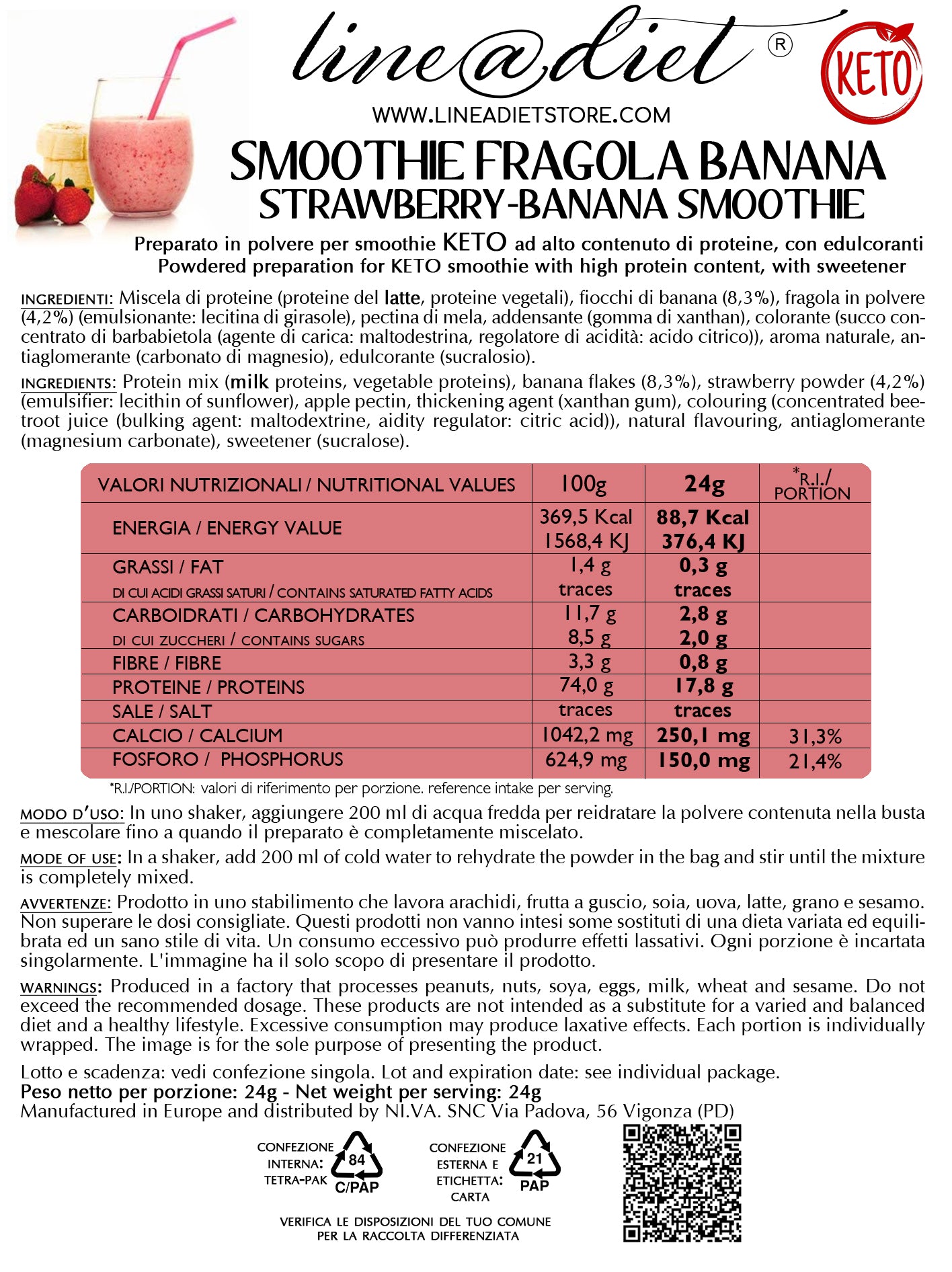 Smoothie alla Fragola e Banana