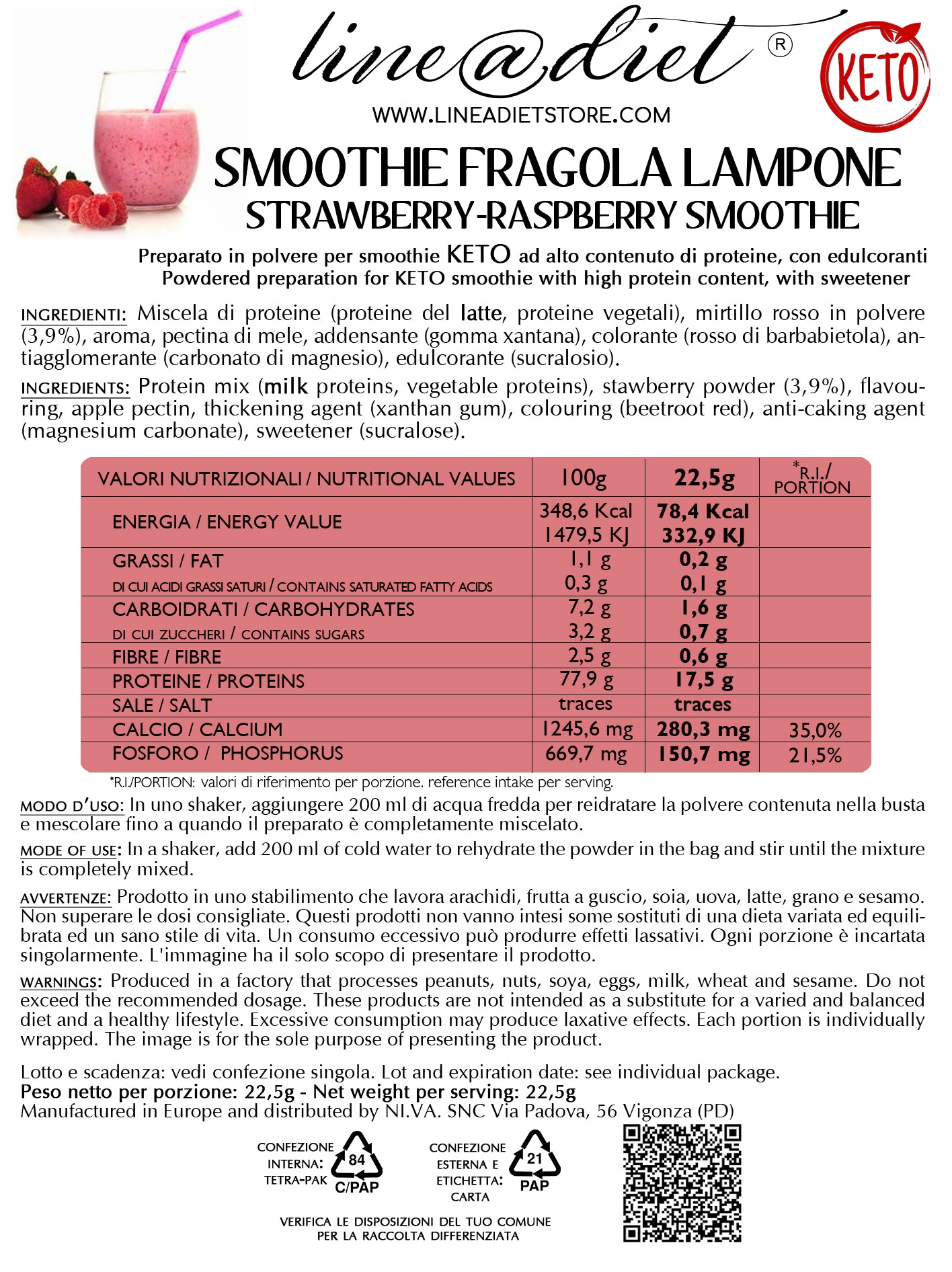 Smoothie alla Fragola e Lampone