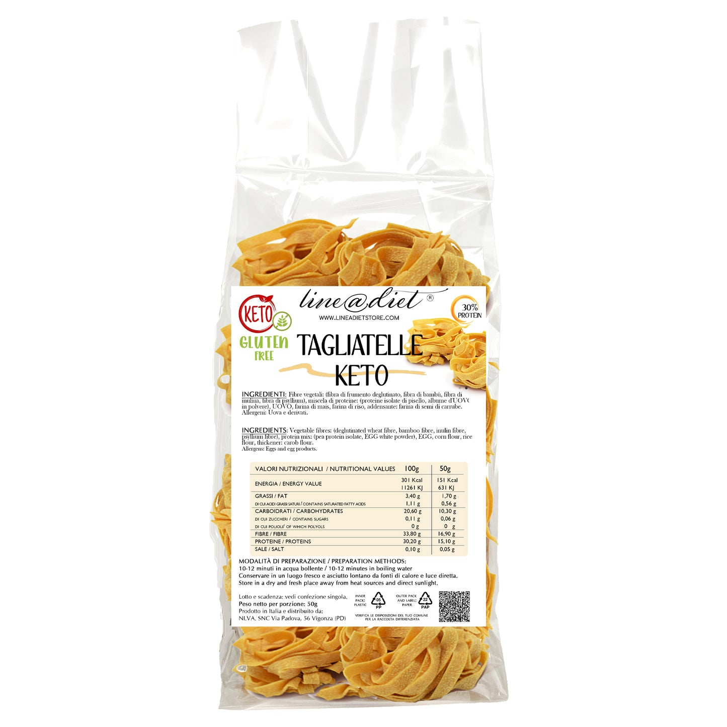 Tagliatelle Keto - senza glutine (7 porzioni)
