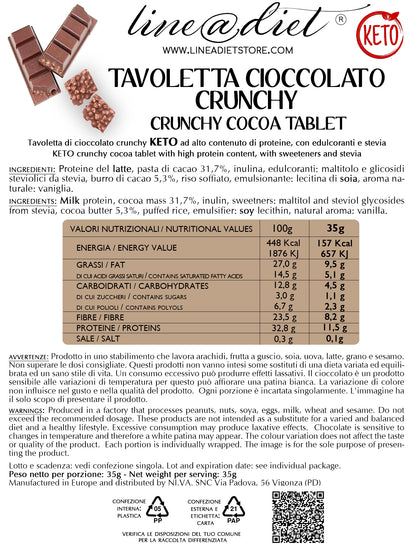 Tavoletta di Cioccolata Crunchy KETO (5 tavolette)