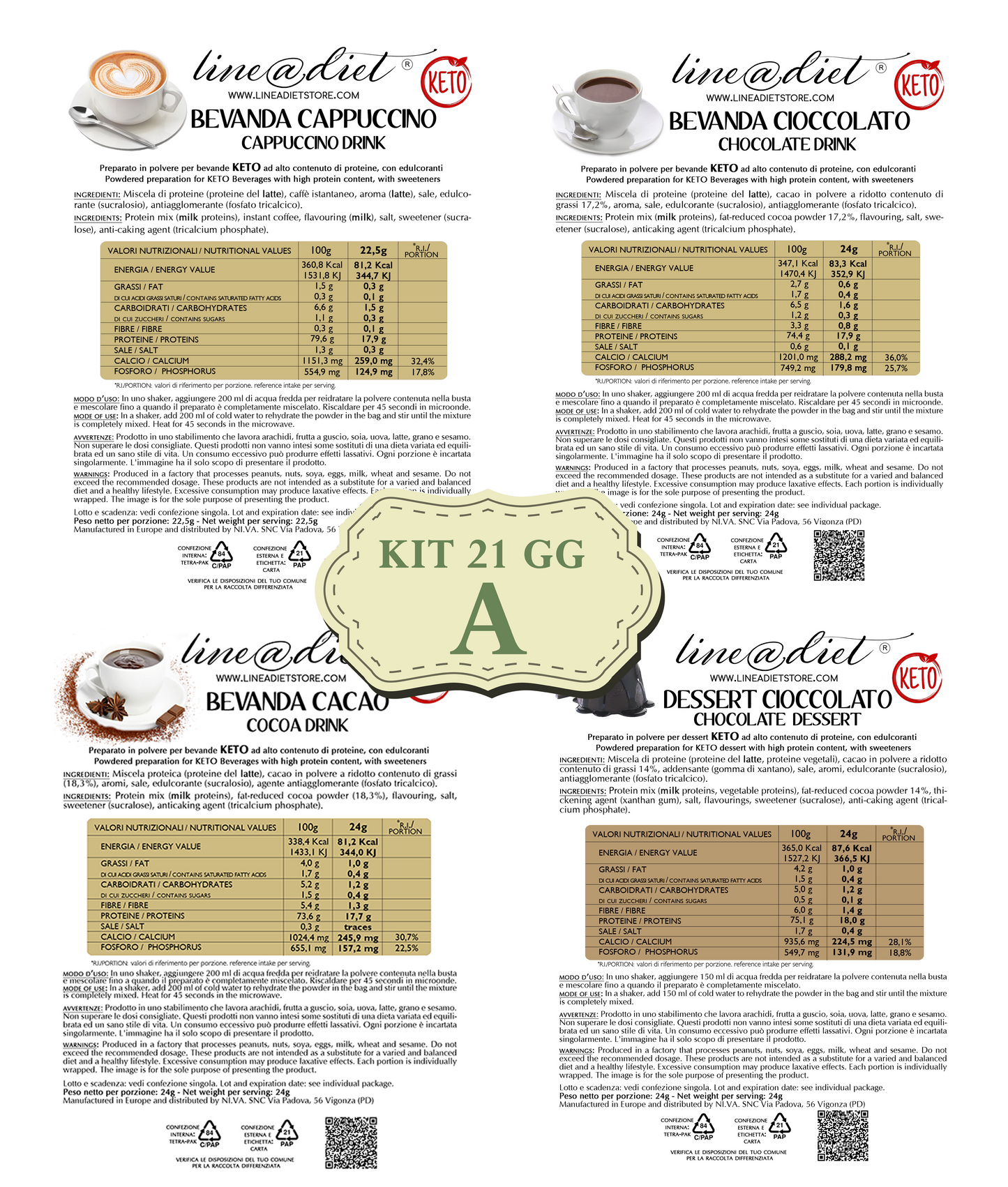 Kit DIETA KETO 21 giorni - opzione A