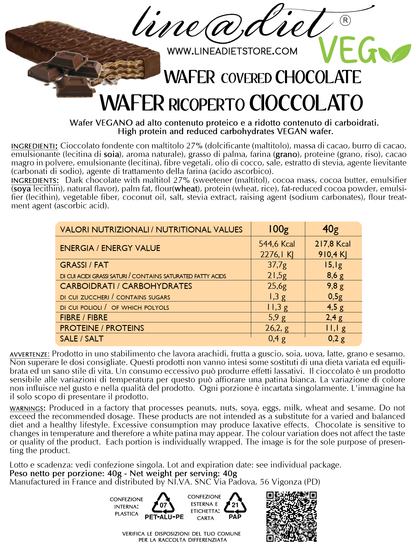 Wafer Proteico Vegano al Cacao ricoperto (5 wafer)