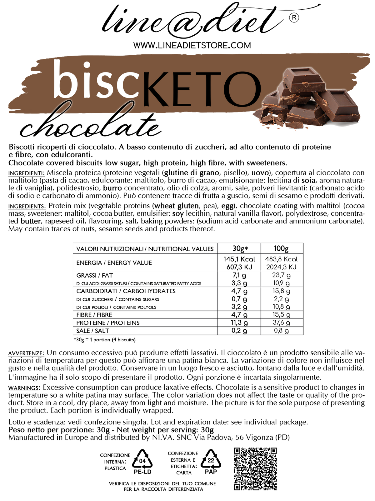 Biscotti Biscketo al Cioccolato (7 monoporzioni)
