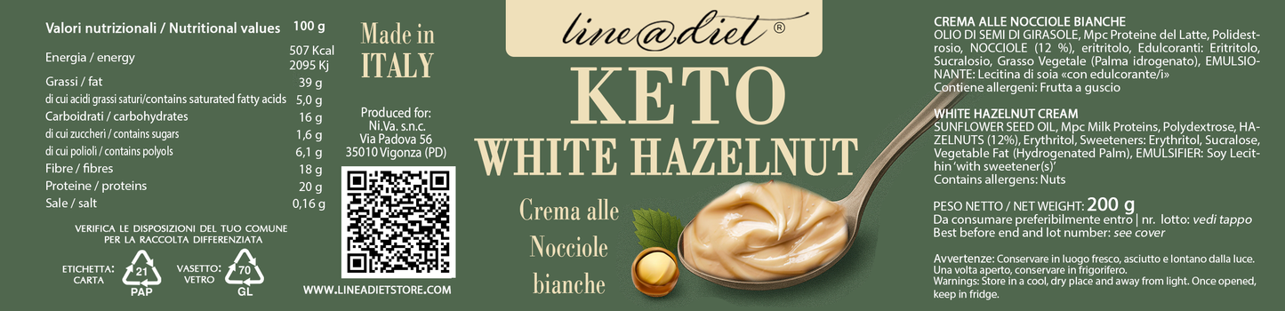 KETO Crema Spalmabile alla Nocciola Bianca