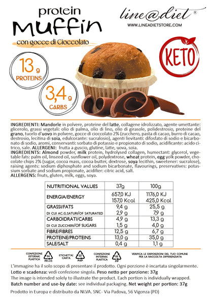 Muffin c/gocce di cioccolato (4 pezzi)