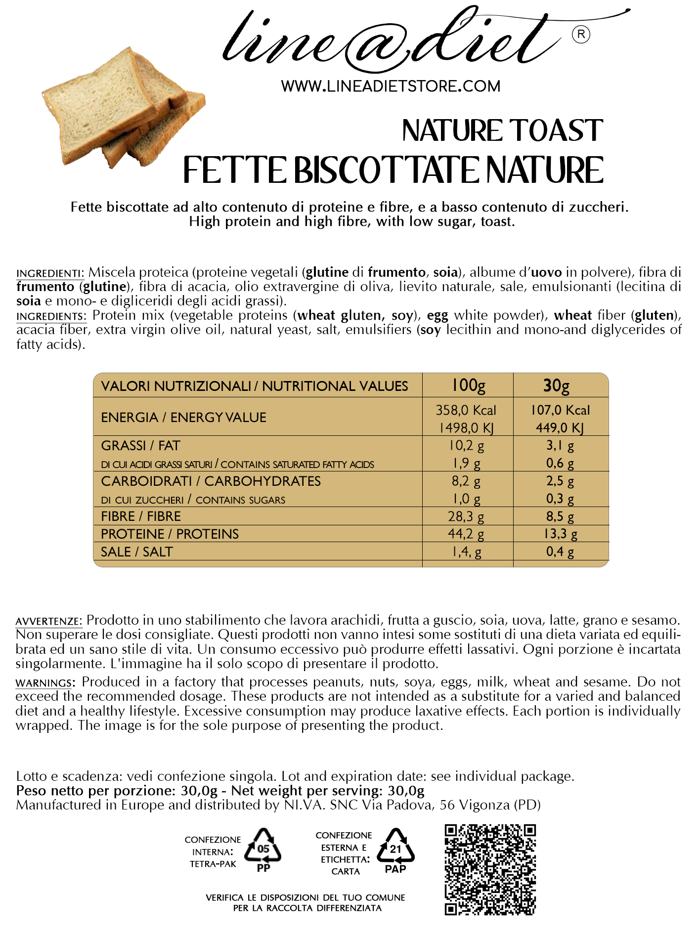 Fette Biscottate Nature (2 confezioni da 3)