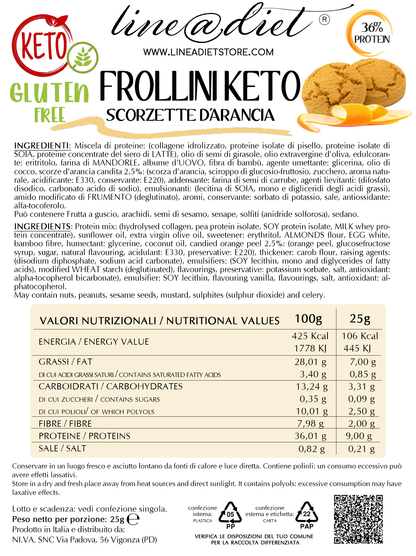 Frollini Keto con scorzette d'arancia - senza glutine (7 frollini)