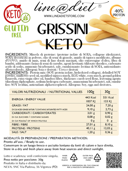 Grissini Keto al Naturale - senza glutine (4 confezioni)
