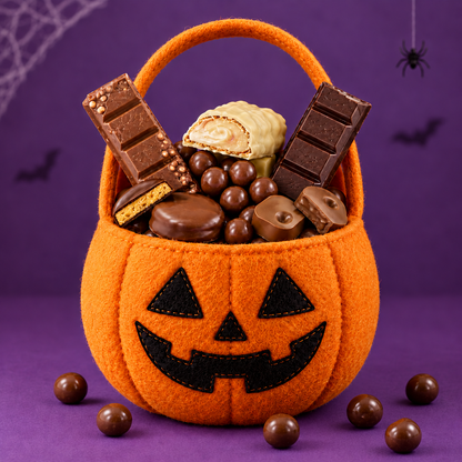 Halloween Box con praline sparse anche a sinistra