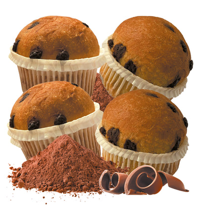 Muffin c/gocce di cioccolato (4 pezzi)
